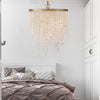 5/6 Lights Waterfall Chandelier Light Rural Brass Crystal Pendant - Rebooters