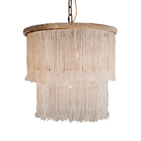 4 Lights Chandelier Light Fixture Rustic Crystal Lamp Kit White - Rebooters