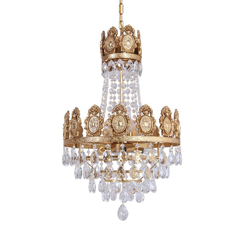 6 Lights Living Room Chandelier Lighting Lodge Silver Gold Drop Pendant - Rebooters