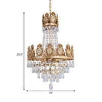 6 Lights Living Room Chandelier Lighting Lodge Silver Gold Drop Pendant - Rebooters