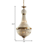 Basket Bedroom Chandelier Lamp Minimalism Crystal 6 Lights Brass - Rebooters