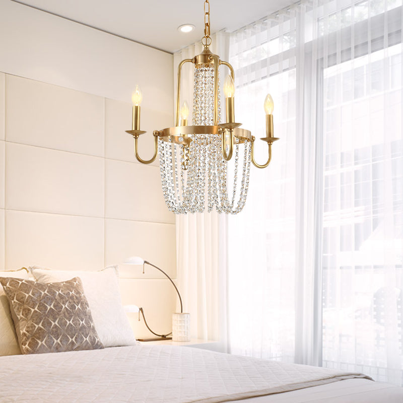 4/6 Lights Chandelier Light Minimalism Candlestick Crystal Lamp - Rebooters