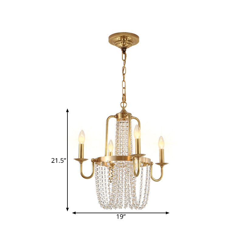 4/6 Lights Chandelier Light Minimalism Candlestick Crystal Lamp - Rebooters