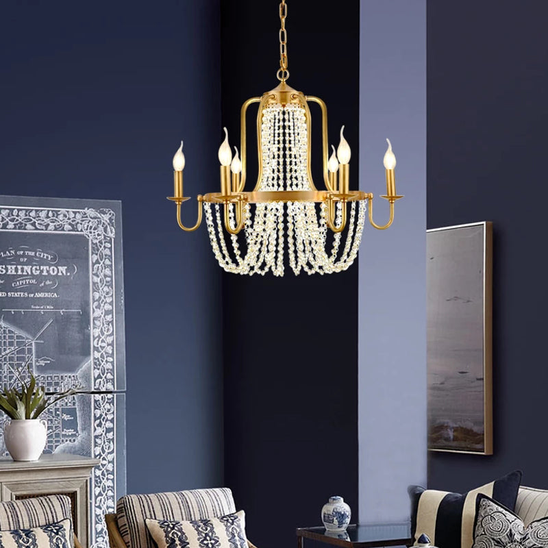 4/6 Lights Chandelier Light Minimalism Candlestick Crystal Lamp - Rebooters