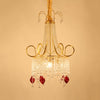 Gold Beaded Chandelier Pendant Light Rural Crystal 4 Lights - Rebooters