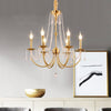 6 Lights Chandelier Lighting Traditional Curvy Arm Crystal Ceiling Pendant Light in Gold - Rebooters