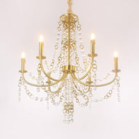 6 Lights Crystal Chandelier Lighting Fixture Minimalism Gold Candelabra Bedroom Ceiling Lamp - Rebooters