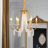 Gold 6 Lights Pendant Chandelier Lodge Crystal Ceiling Lamp - Rebooters