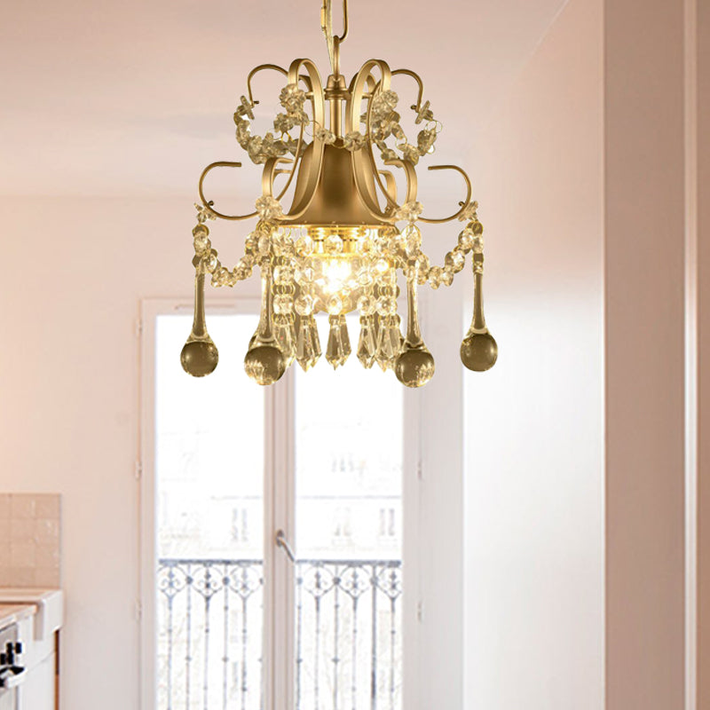 Crystal Swooping Arm Ceiling Chandelier Simple 3 Lights - Rebooters
