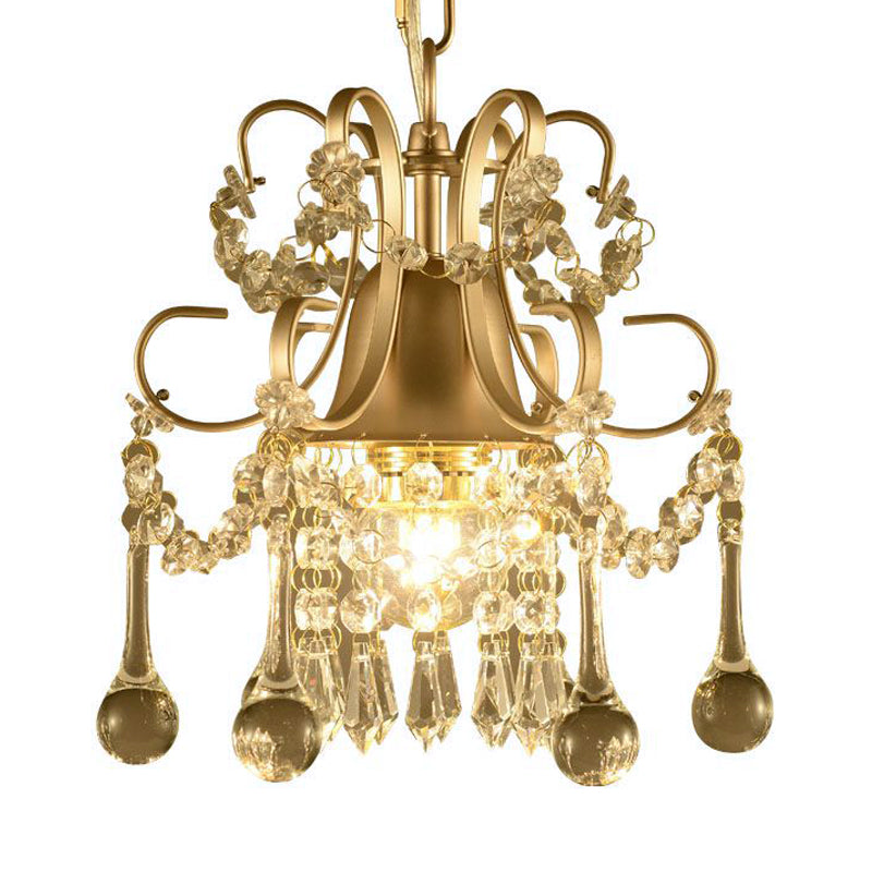 Crystal Swooping Arm Ceiling Chandelier Simple 3 Lights - Rebooters