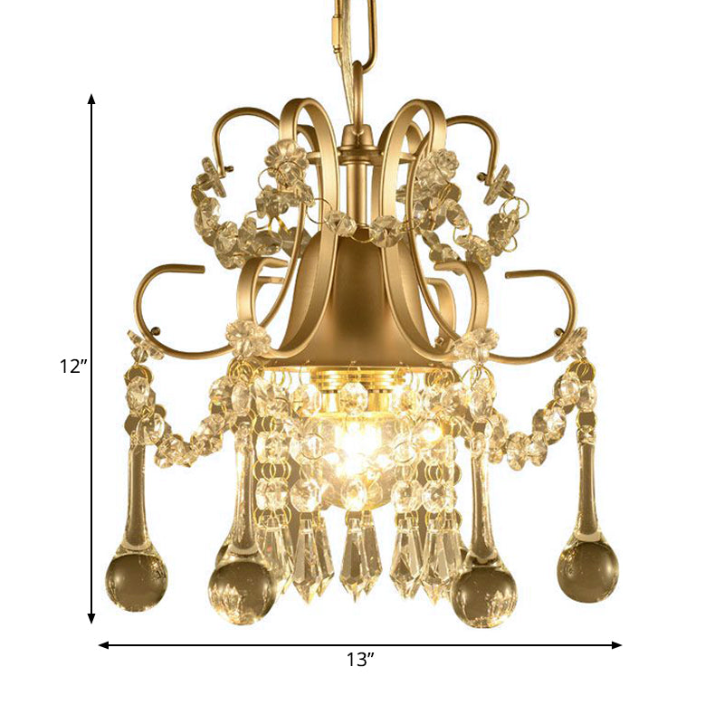 Crystal Swooping Arm Ceiling Chandelier Simple 3 Lights - Rebooters