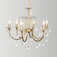 5/6 Lights Crystal Chandelier Pendant Light Traditional Gold Candlestick Dining Room Suspension Light - Rebooters