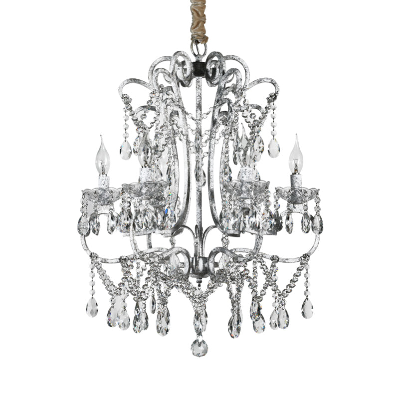 Curvy Bedroom Hanging Chandelier Simple Crystal 5/6 Lights - Rebooters