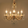 Crystal Gold Chandelier Lighting Scrolled Arm Lodge Pendant - Rebooters