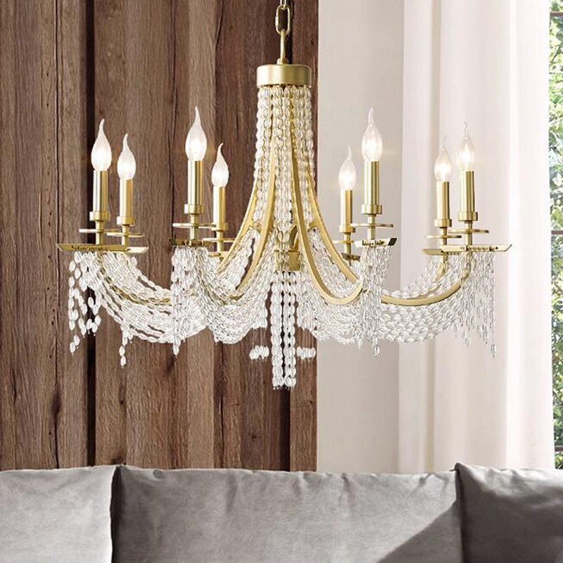 Traditional Candelabra Chandelier Lamp 6/8 Lights Gold - Rebooters