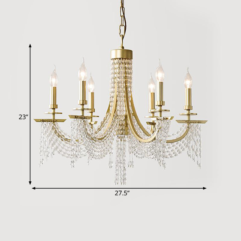 Traditional Candelabra Chandelier Lamp 6/8 Lights Gold - Rebooters