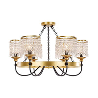 6/8 Lights Crystal Pendant Chandelier Countryside Gold Lamp - Rebooters