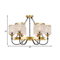 6/8 Lights Crystal Pendant Chandelier Countryside Gold Lamp - Rebooters