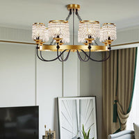 6/8 Lights Crystal Pendant Chandelier Countryside Gold Lamp - Rebooters