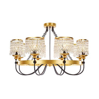 6/8 Lights Crystal Pendant Chandelier Countryside Gold Lamp - Rebooters