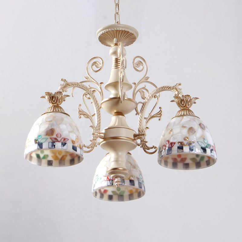 White Domed Hanging Chandelier Baroque 5/9/11 Lights Fixture - Rebooters