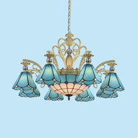 9/11 Lights Chandelier Light Baroque Conical Blue Glass - Rebooters
