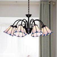 6/8 Lights Conical Chandelier Lighting Baroque Black Cut Glass - Rebooters