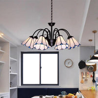 6/8 Lights Conical Chandelier Lighting Baroque Black Cut Glass - Rebooters