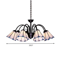 6/8 Lights Conical Chandelier Lighting Baroque Black Cut Glass - Rebooters