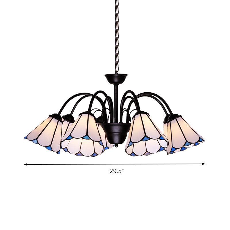 6/8 Lights Conical Chandelier Lighting Baroque Black Cut Glass - Rebooters
