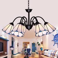 6/8 Lights Conical Chandelier Lighting Baroque Black Cut Glass - Rebooters
