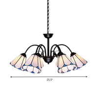 6/8 Lights Conical Chandelier Lighting Baroque Black Cut Glass - Rebooters