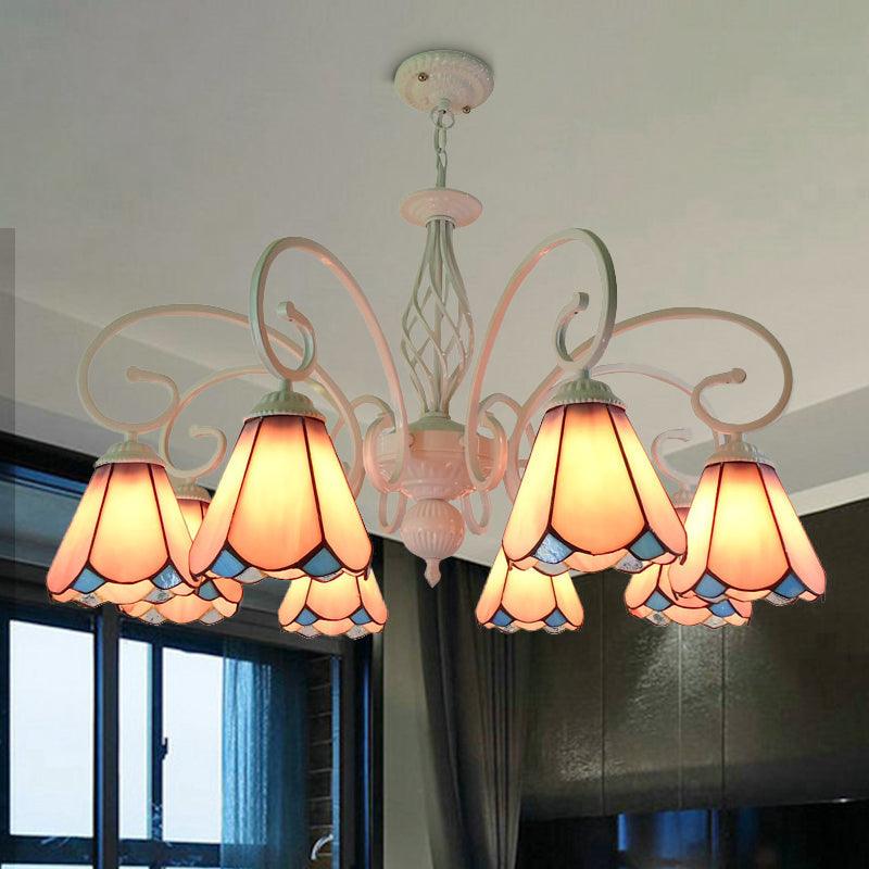 Arched Chandelier Lighting Fixture 5/6/8 Lights Tiffany Pendant - Rebooters