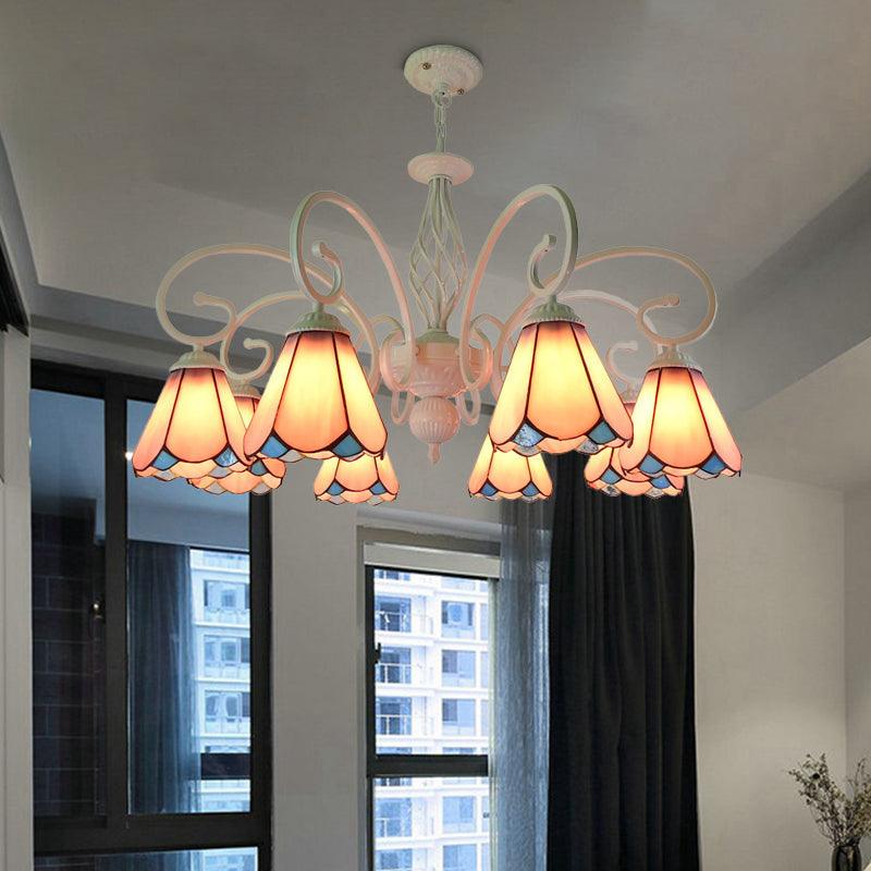 Arched Chandelier Lighting Fixture 5/6/8 Lights Tiffany Pendant - Rebooters