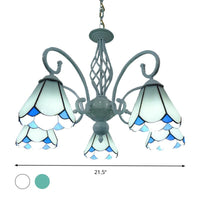 Arched Chandelier Lighting Fixture 5/6/8 Lights Tiffany Pendant - Rebooters