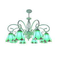 Arched Chandelier Lighting Fixture 5/6/8 Lights Tiffany Pendant - Rebooters