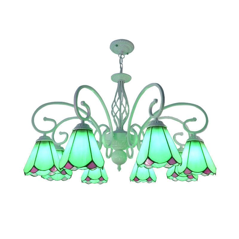 Arched Chandelier Lighting Fixture 5/6/8 Lights Tiffany Pendant - Rebooters