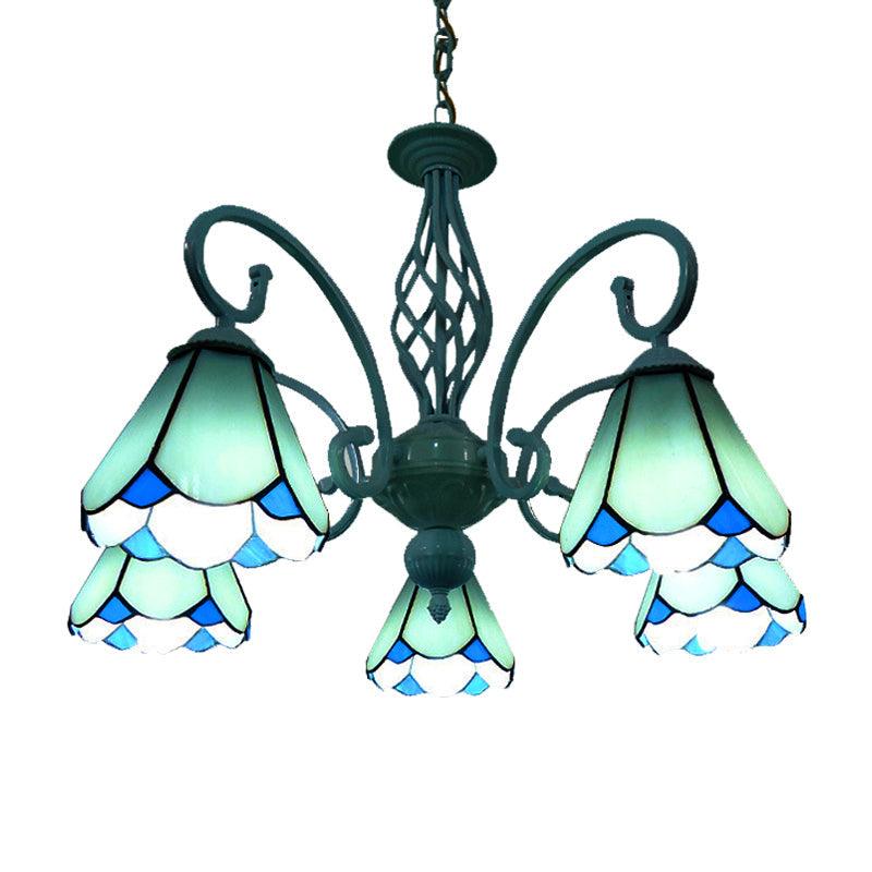 Arched Chandelier Lighting Fixture 5/6/8 Lights Tiffany Pendant - Rebooters