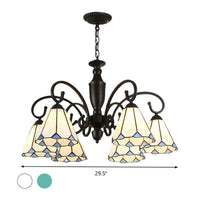 6 Lights Conical Domed Chandelier Pendant Light Baroque - Rebooters