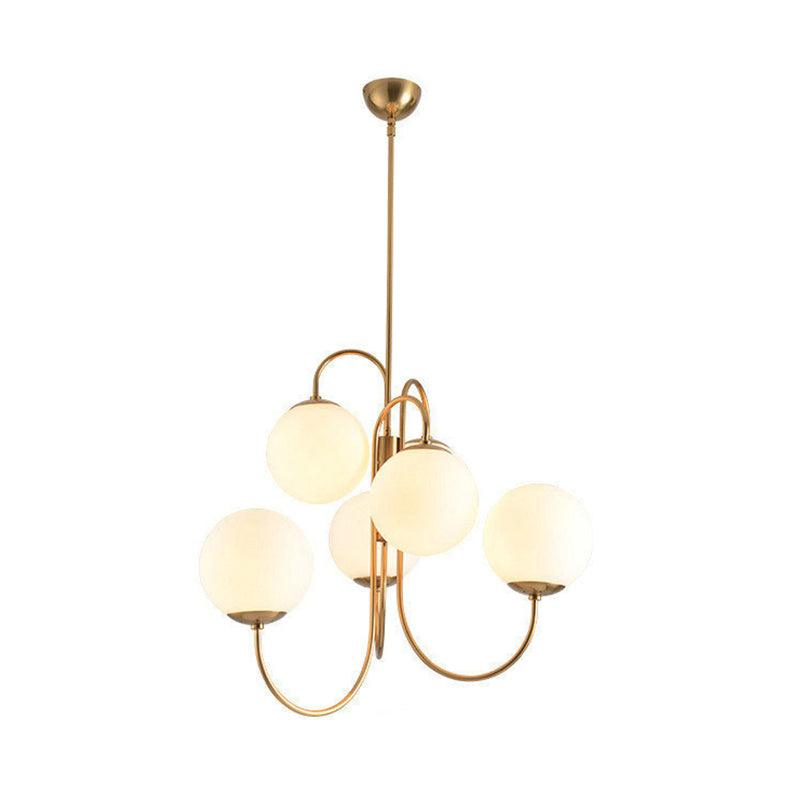 6 Heads Living Room Chandelier Lighting Contemporary Gold Finish - Rebooters