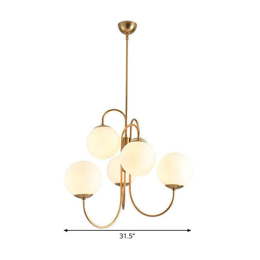 6 Heads Living Room Chandelier Lighting Contemporary Gold Finish - Rebooters