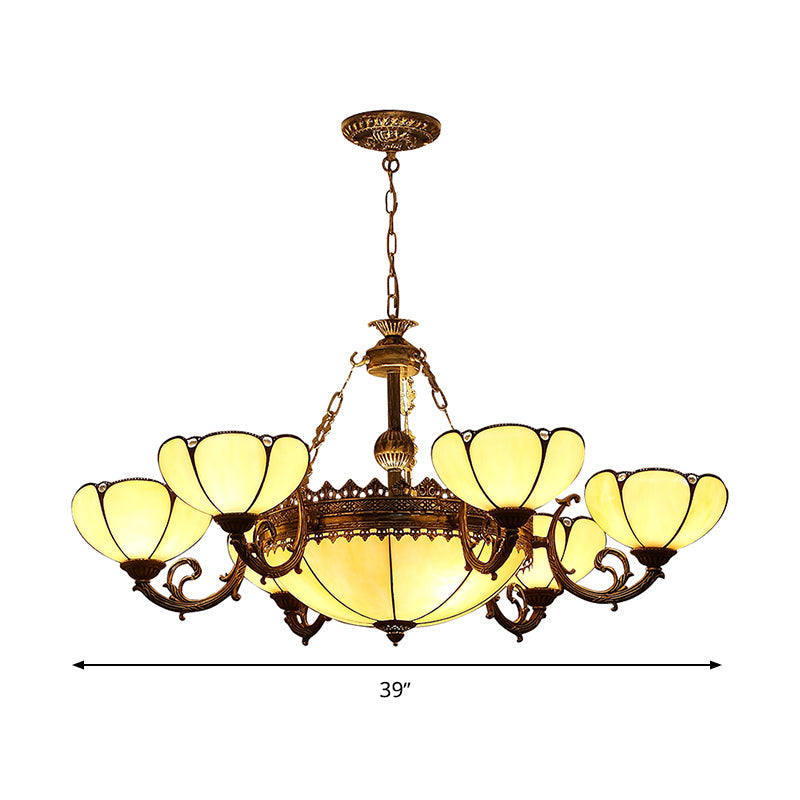 Blossom Yellow Glass Pendant Chandelier 8 Lights Lamp - Rebooters