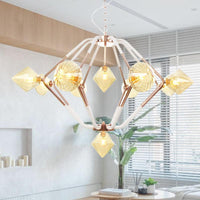 10 Lights Bedroom Chandelier Lighting Modern Rose Gold LED - Rebooters