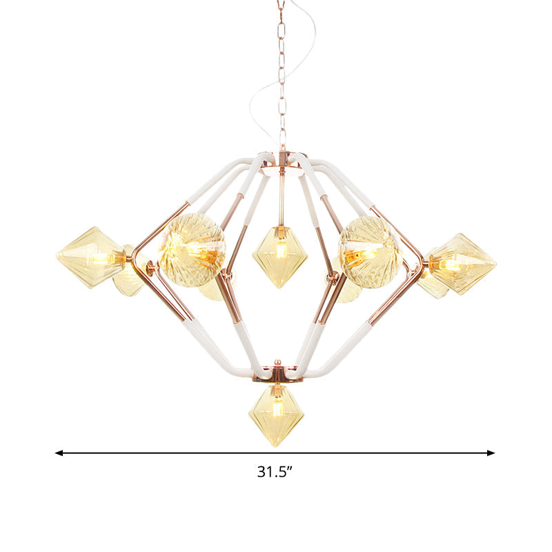 10 Lights Bedroom Chandelier Lighting Modern Rose Gold LED - Rebooters