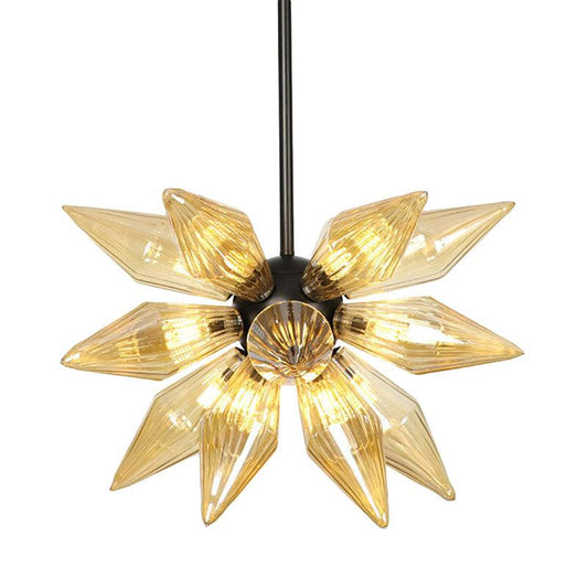 12 Bulbs Bedroom Chandelier Lighting Black Ceiling Lamp - Rebooters