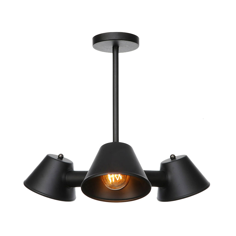 3 Lights Indoor Chandelier Lighting Fixture Industrial Stylish Black Ceiling Lamp - Rebooters