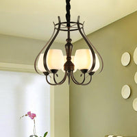 5 Bulbs Dining Room Chandelier Lamp Black Finish Lighting - Rebooters