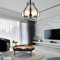 5 Bulbs Dining Room Chandelier Lamp Black Finish Lighting - Rebooters