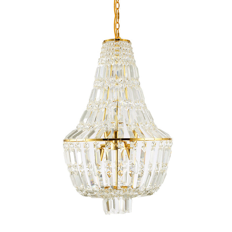 Jar Empire Chandelier Modernist Crystal 4 Heads Gold Silver Ceiling Light - Rebooters