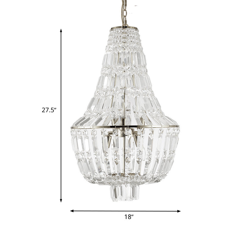 Jar Empire Chandelier Modernist Crystal 4 Heads Gold Silver Ceiling Light - Rebooters